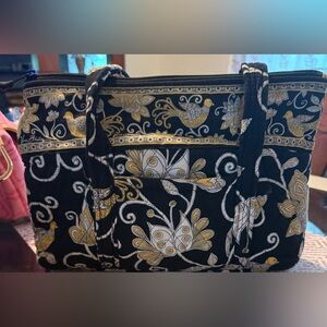Vera Bradley Black and Gold Patterned Women's Bag NWOT
